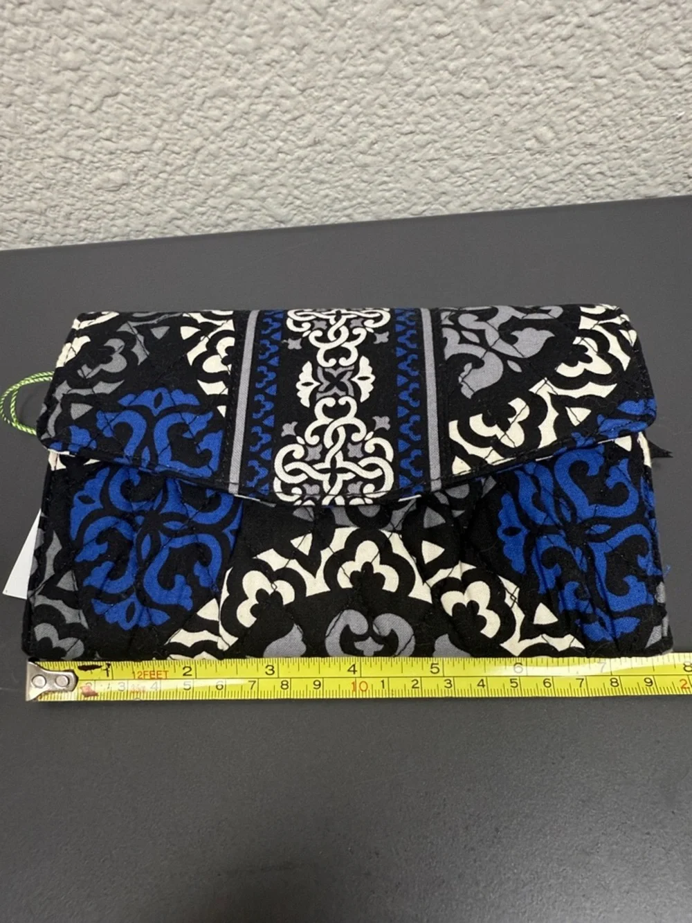 Vera Bradley Blue & Black Canterberry Cobalt Patterned Quilted Crossbody Clutch